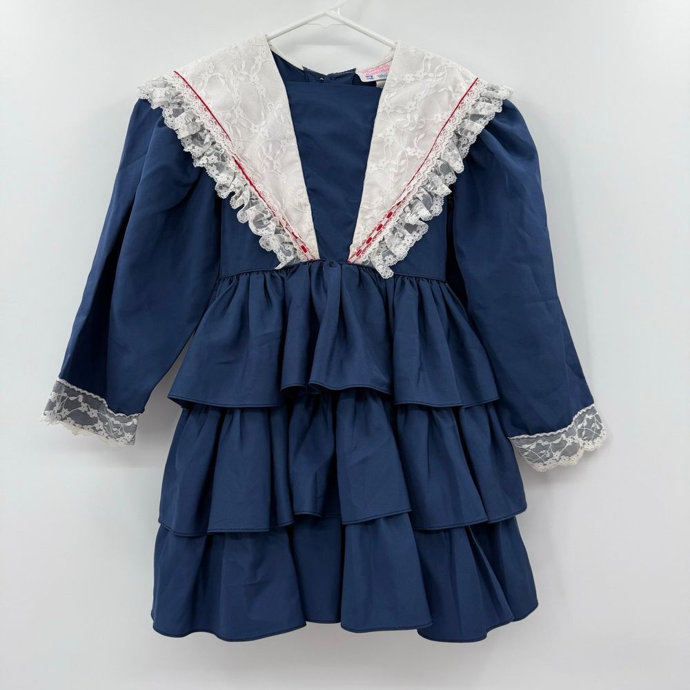 Vintage Martha's miniatures we're fussy‎ girls 6x blue circle dress